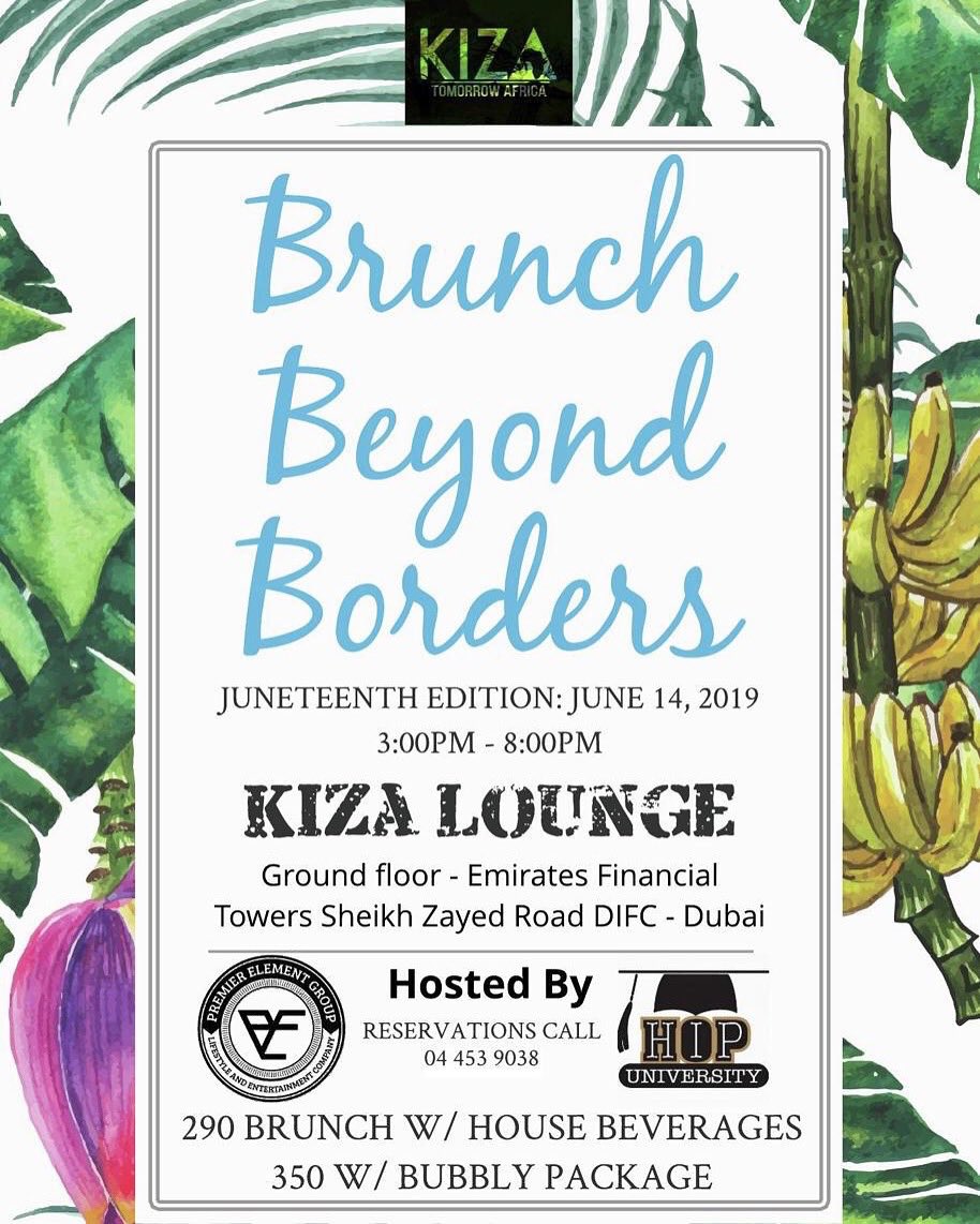 Join us at Kiza Lounge, Dubai as we enjoy food, drink, games and music from around the world. Let’s celebrate life, Beyond Borders! 
Brunch packages 290 AED for house beverages and 350 AED for bubbly package.

#dubai #dubailife #dubaibrunch #brunchparty #dubailiving #brunch #uae