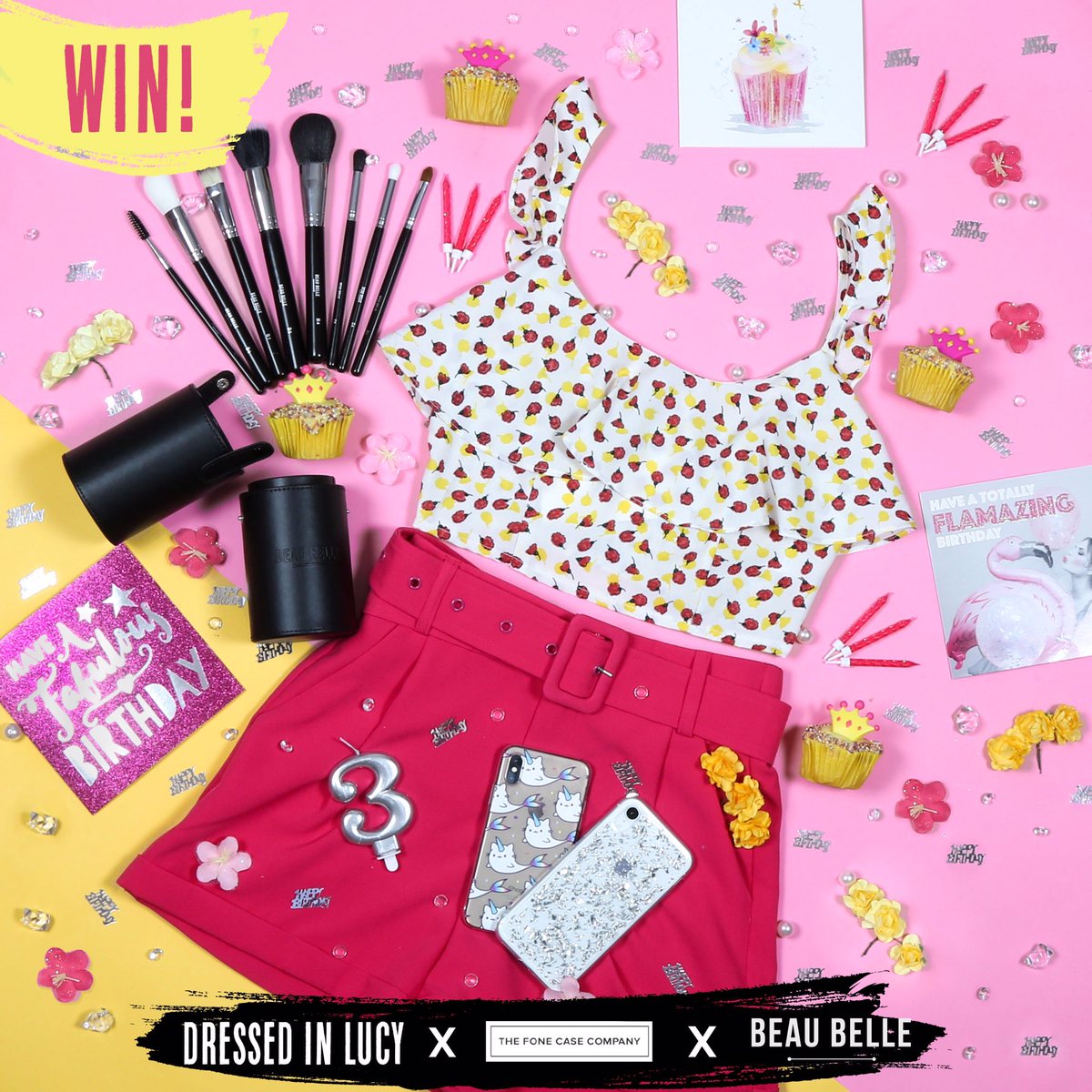 #WIN! ✨ To celebrate Dressed In Lucys 3rd birthday we're giving you the chance to win a £50 voucher, make up brushes &amp; 2 phone cases 🙌 To enter:

1. Follow <a href="/BeauBelleUK/">Beau Belle Brushes</a> @dressedinlucy &amp; <a href="/thefonecaseco/">The Fone Case Company</a> 
2. RT &amp; tag your BFF 👭

#Competition ends 30/05/19
#Giveaway