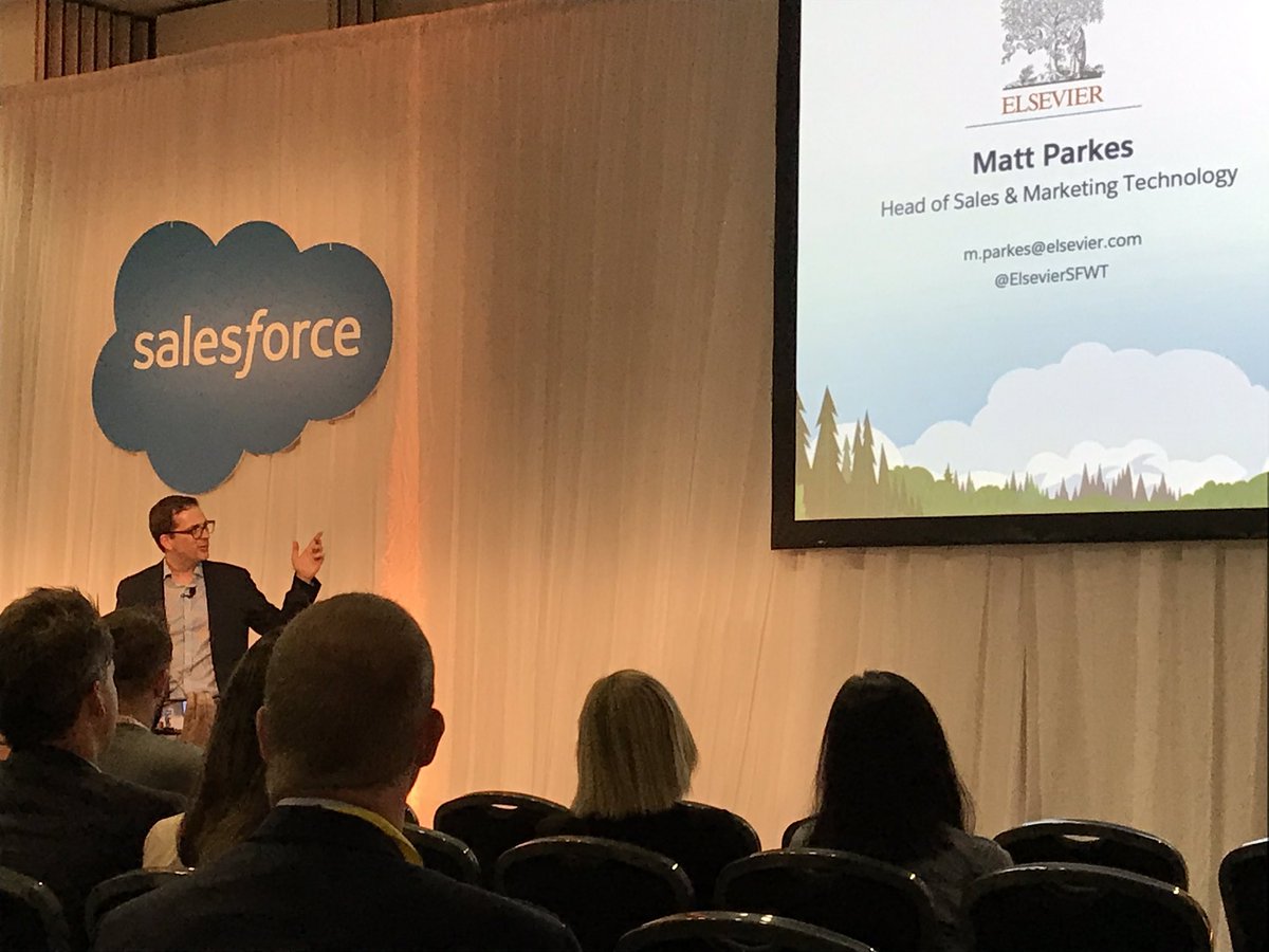ElsevierSfwt's tweet photo. Matt on stage at #SalesforceTourLondon https://t.co/pFD4LWQ2pu