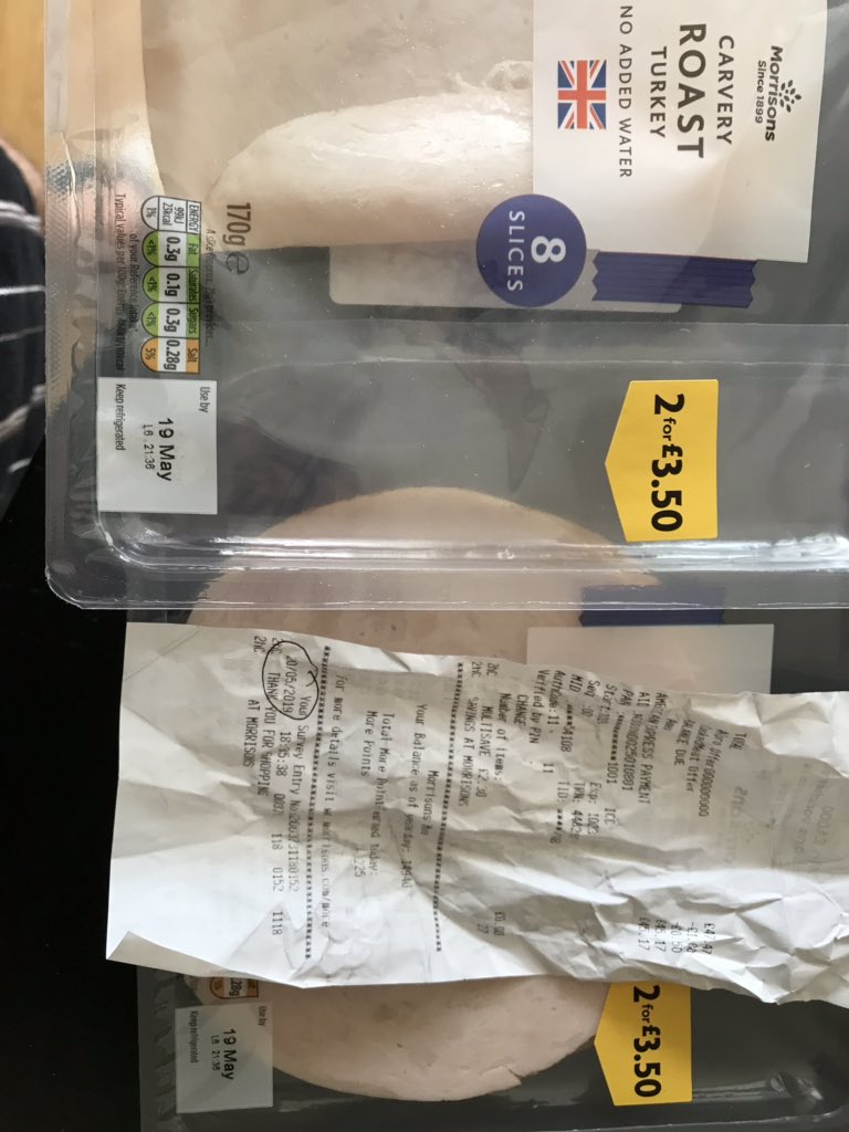 Hello <a href="/Morrisons/">Morrisons</a>. You sold me already out of date meat in your #Colindale store on Monday. I only realised today, four days after the use by date! 😠