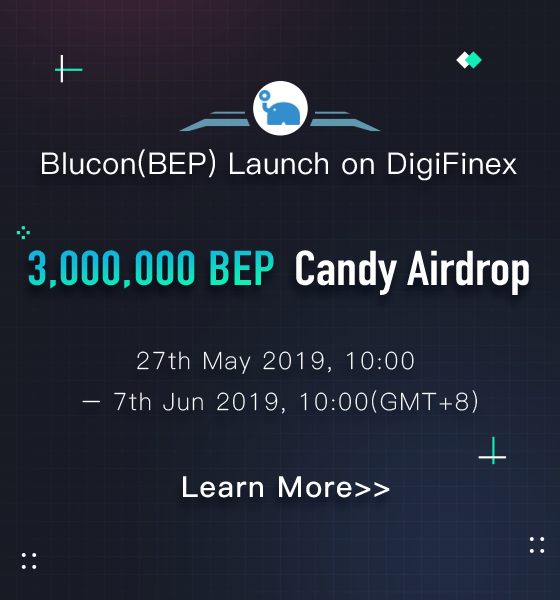 DigiFinex's tweet photo. 3,000,000 BEP Airdrop to Celebrate Blucon (BEP) Listing on DigiFinex!
▶ Deposit opens: 27th May, 2019 10:00 (GMT+8).
▶ Withdrawal &amp; trading open: 28th May, 2019 10:00 (GMT+8).
▶ BEP trading pair: BEP/BTC
▶ Airdrop details: https://t.co/DZUS5HkHIx https://t.co/KxmelPYPXA