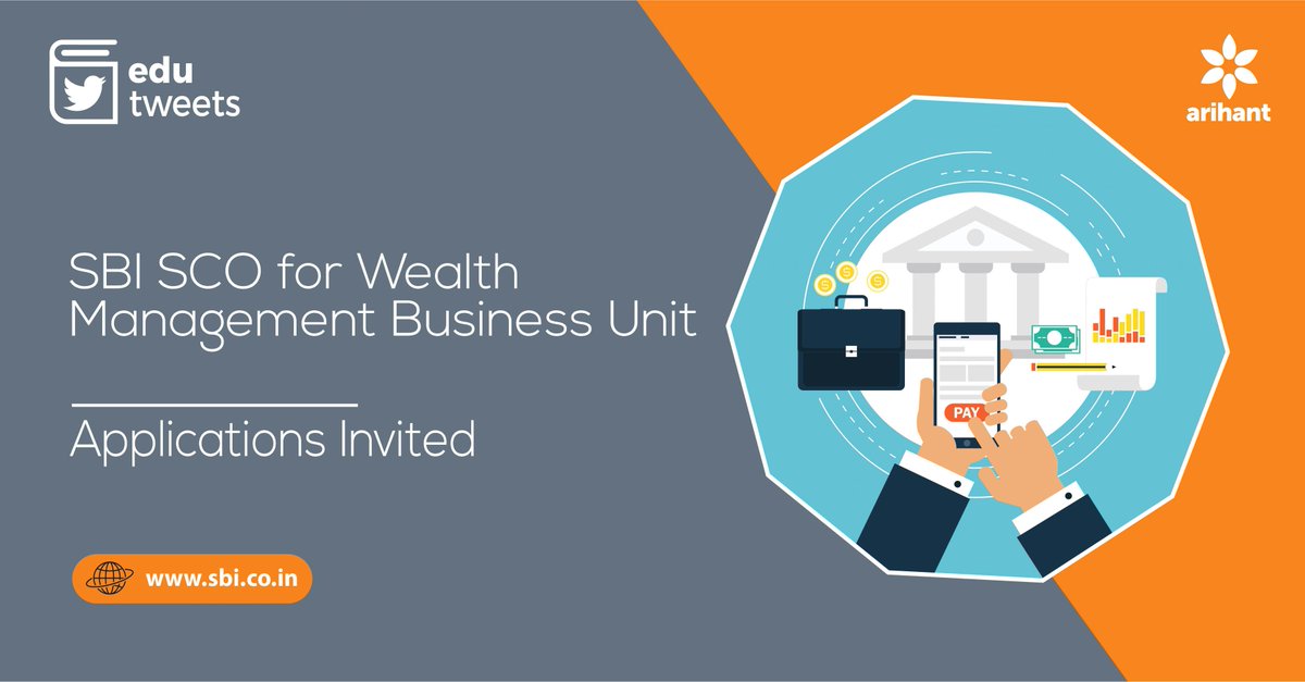 arihantpub's tweet image. #EduTweet #ExamNotifications #EducationalNews

State Bank of India invites online application for Specialist Cadre Officer on contract basis for Wealth Management Business Unit.

Apply Now @ sbi.co.in