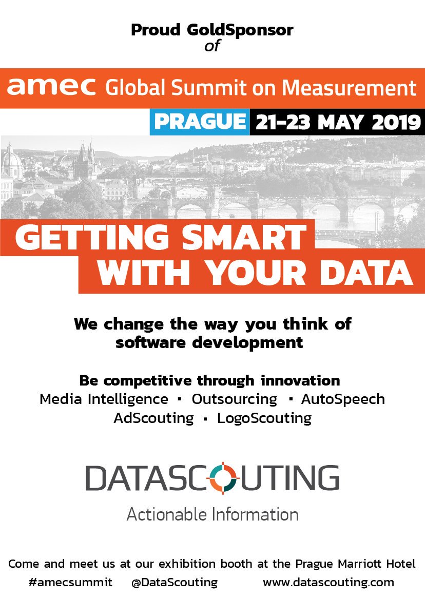 DataScouting's tweet photo. well said Anastasiya Nanivksa  @ADataPro : investment in media measurement equals investment in efficiency. as a software company with solutions for #mediamonitoring this is one of our top priorities. being efficient with the right tools. #amecsummit #prague https://t.co/yCSLBbMsX7