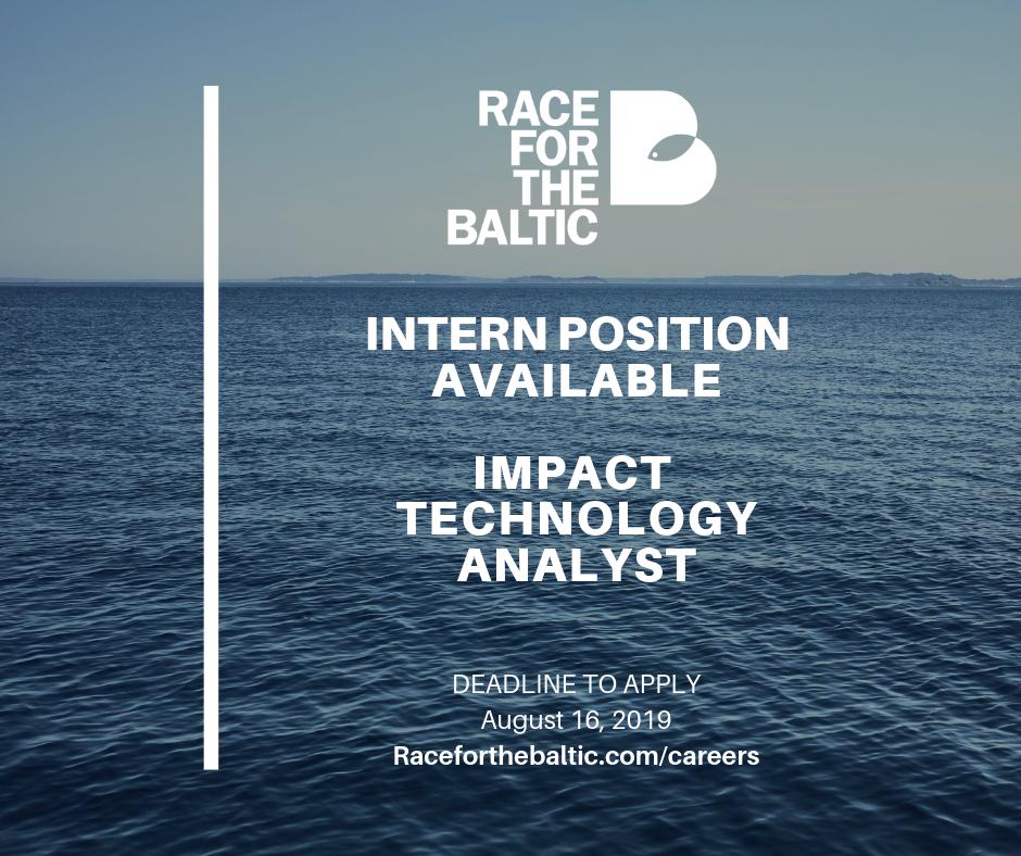 Race4theBaltic's tweet photo. We are currently seeking an intern for Fall 2019 to work as an #Impact Technology Analyst to evaluate solutions that can help improve the health of the #BalticSea. https://t.co/9i34pcPTin https://t.co/NihZMnHwfj