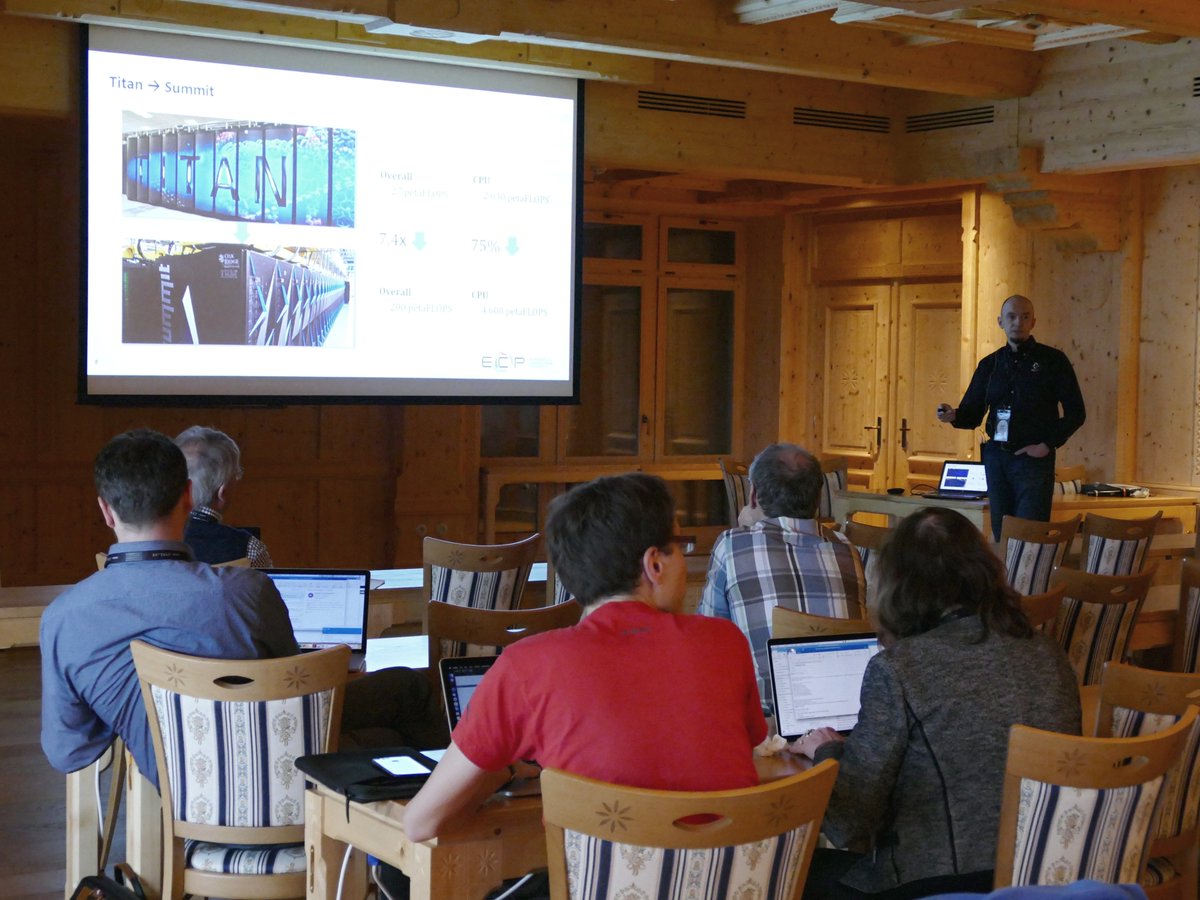 IT4Innovations's tweet image. Final day of the #HPCSE2019 and Jakub Kurzak, the invited speaker from the greatest distance 📍– from the University of Tennessee – with his contribution on SLATE: Software for Linear Algebra Targeting Exascale. #ExascaleComputing @exascaleproject