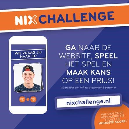 Vandaag gaat de landelijke actieweek NIXzonderID van start. Het CBL ontwikkelde hiervoor de NIX Challenge, een interactief spel voor supermarktmedewerkers, waarin zij van zoveel mogelijk mensen de juiste leeftijd gaan schatten. cbl.nl/nix-challenge-…