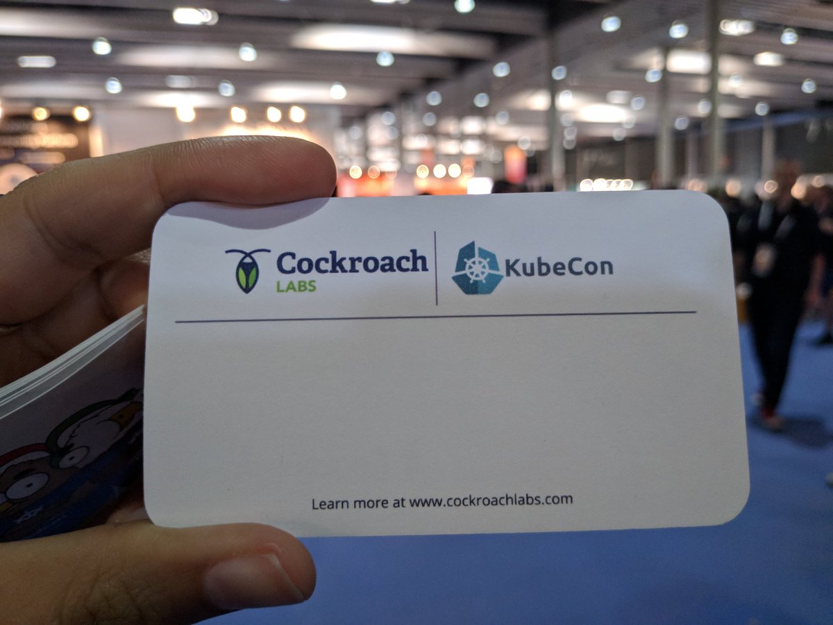 beatrizmrg's tweet photo. Want a cool, attractive, well represented card? Get @kelseyhightower on it. @CockroachDB #KubeCon & #CloundNativeCon. https://t.co/kWxy4T5EKb