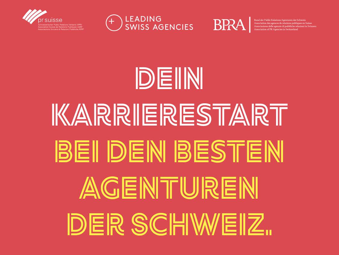Starte Deine Karriere mit einem Praktikum in einer PR-, Media- oder Kommunikationsagentur. Dein Dossier geht mit einem Klick an alle führenden Agenturen der Schweiz. Eine gemeinsame Aktion von BPRA, LSA und pr suisse. buff.ly/2vN1Nig