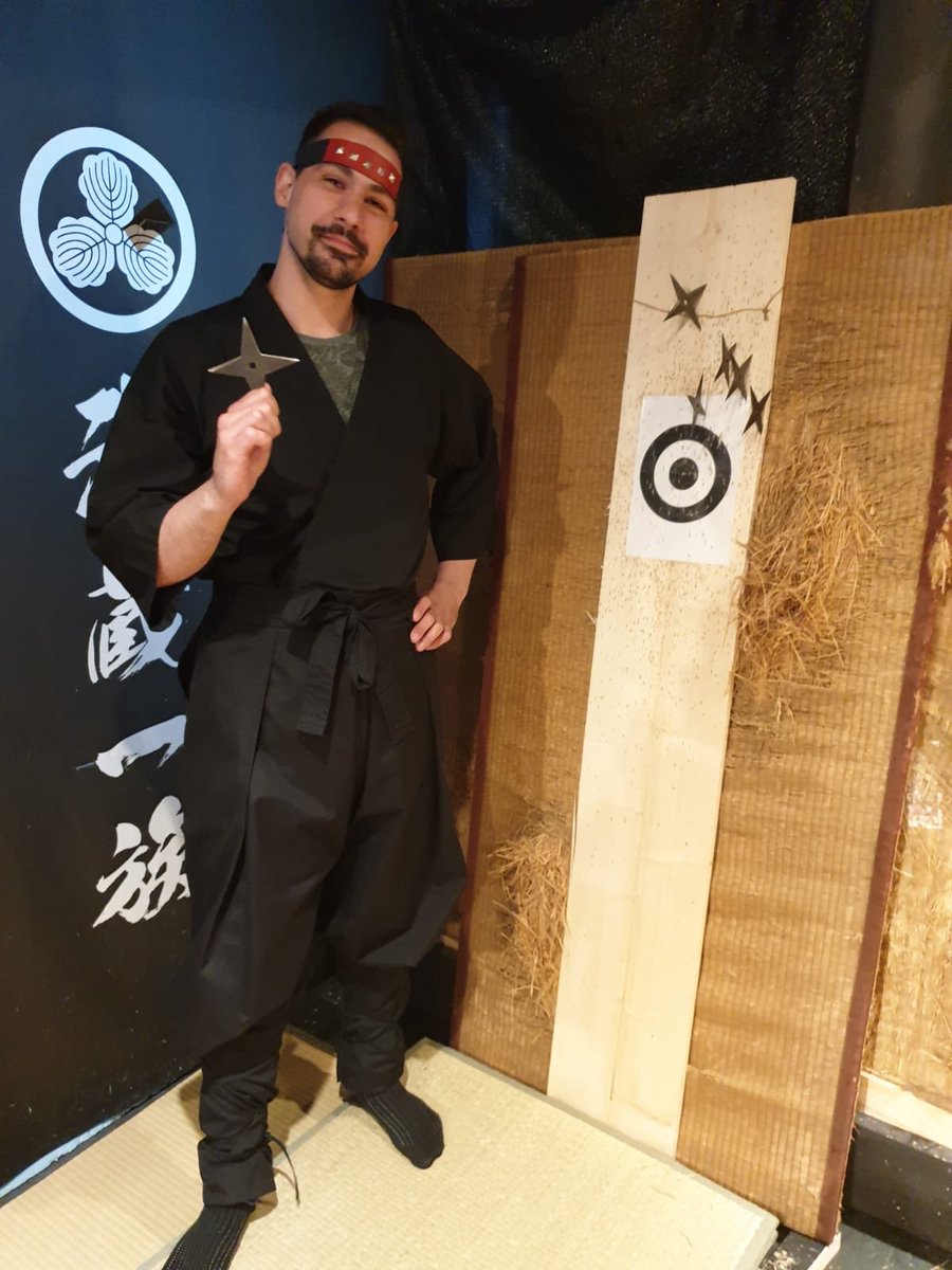 TheStreetWriter's tweet photo. Didn’t quite master Kage Bushin no Jutsu at today’s @asakusaDojo ninja experience but at least I managed to hit the target from six metres out... sans-glasses 😁
#HitTheOneInTheMiddle https://t.co/RyZ45funZZ