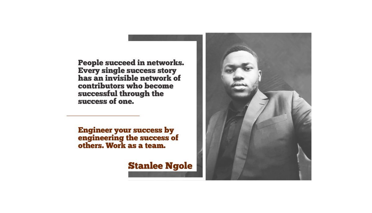 strategycabinet's tweet photo. People succeed in networks. Every single success story has a usually invisible network of contributors who all become successful to some measure, through the success of one.
Engineer your own success by engineering the success of others. Work as a team.
#coachEd https://t.co/DVH3dW4ayY