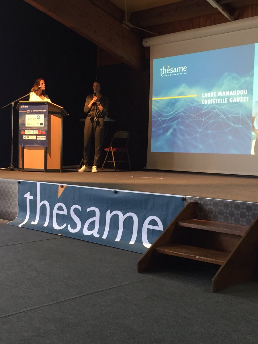 BigetChloe's tweet photo. « Se surprendre en sortant de sa zone de confort, la surprise est une arme» ! Le thème de ces #thesamicimes19 est lancé ! Conférence d’ouverture de @manaudou et Christelle Gauzet https://t.co/WimBPs061K