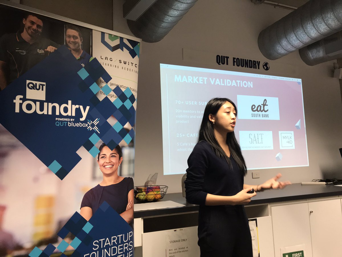 QUTEship's tweet image. #IDEASlaunched pitch at @QUTfoundry by Janice = #Eventurer makes it easy to find #events that match our needs &amp;amp; schedule &amp;amp; businesses gain benefits too.
