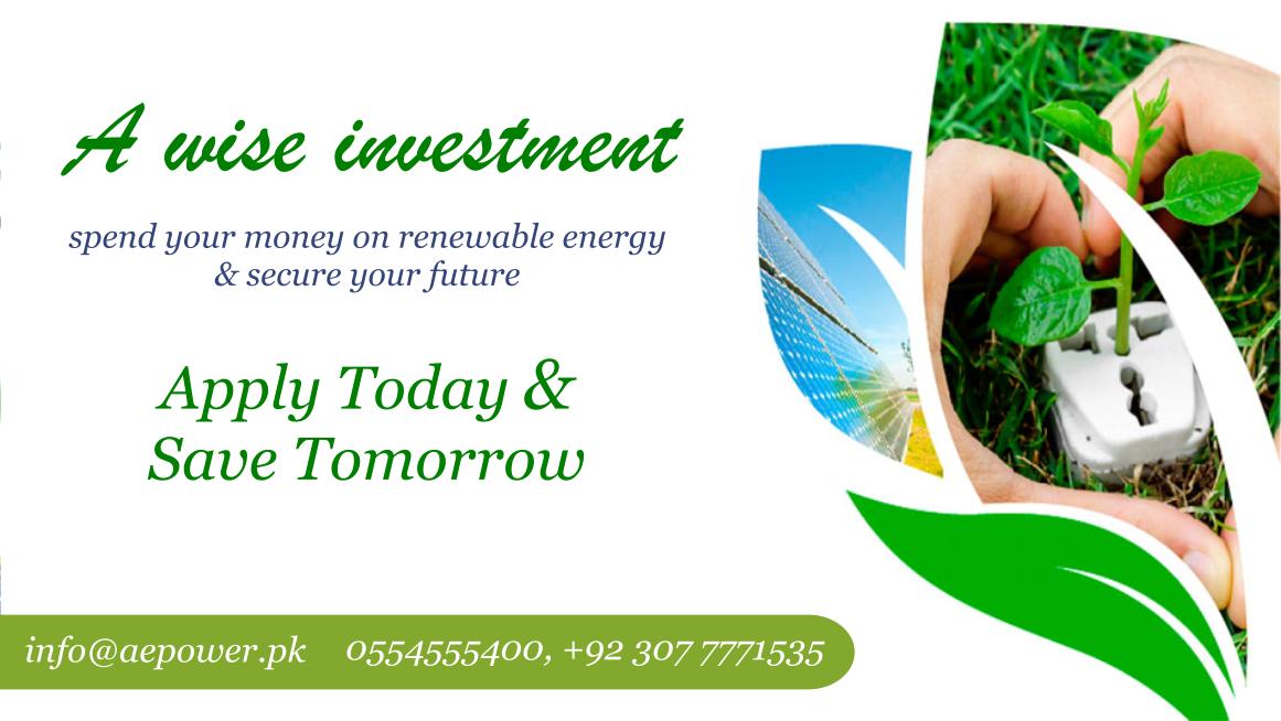 aepowersources's tweet photo. Solar Energy is limitless and free. AE Power brings it for you, your generation and your bright future. 
AE Power is a leading company in renewable energy resources.
All you have to do is a switch with Ae Power and together we can make Pakistan better and bright.🙂 https://t.co/m1lZNe8bD6