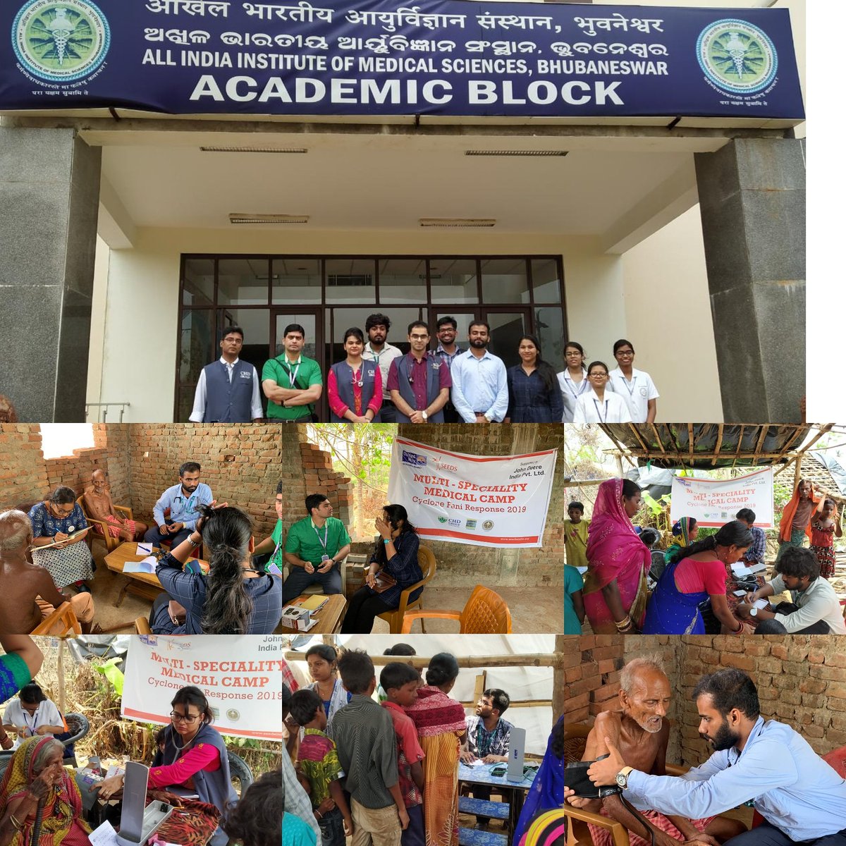chdgroupglobal's tweet photo. " CHD Group - SEEDS - AIIMS Bhubaneswar responding together for #CycloneFani2019 in Puri's Odisha heartlands. https://t.co/wcsKHGv1Ui
