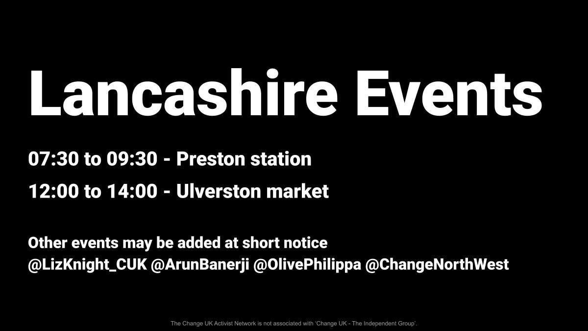 Today's events in Lancashire!