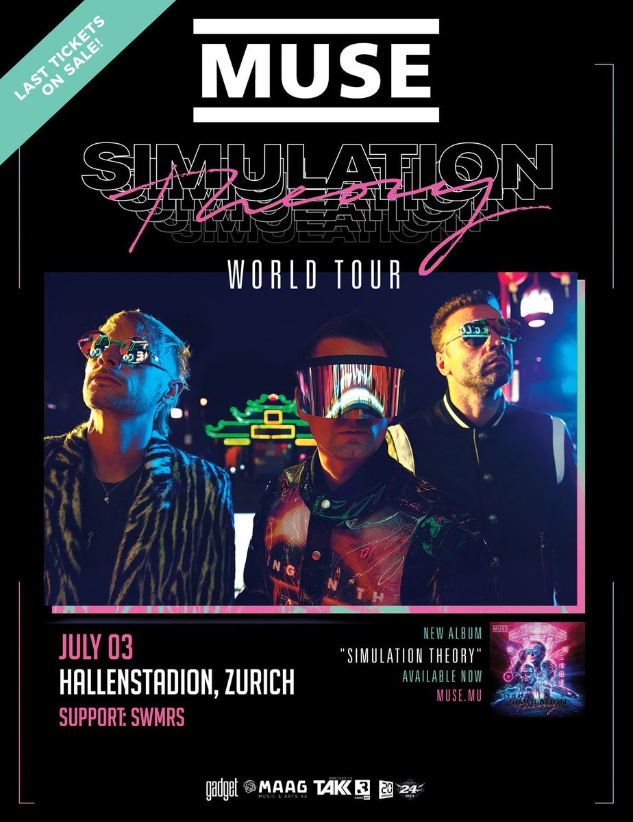 museband's tweet photo. 🇨🇭! Pleased to add @swmrs as support for Zurich on 3 July. Limited tickets available at https://t.co/MzwrA7Vw13
#simulationtheoryworldtour https://t.co/33KKpXlU1i