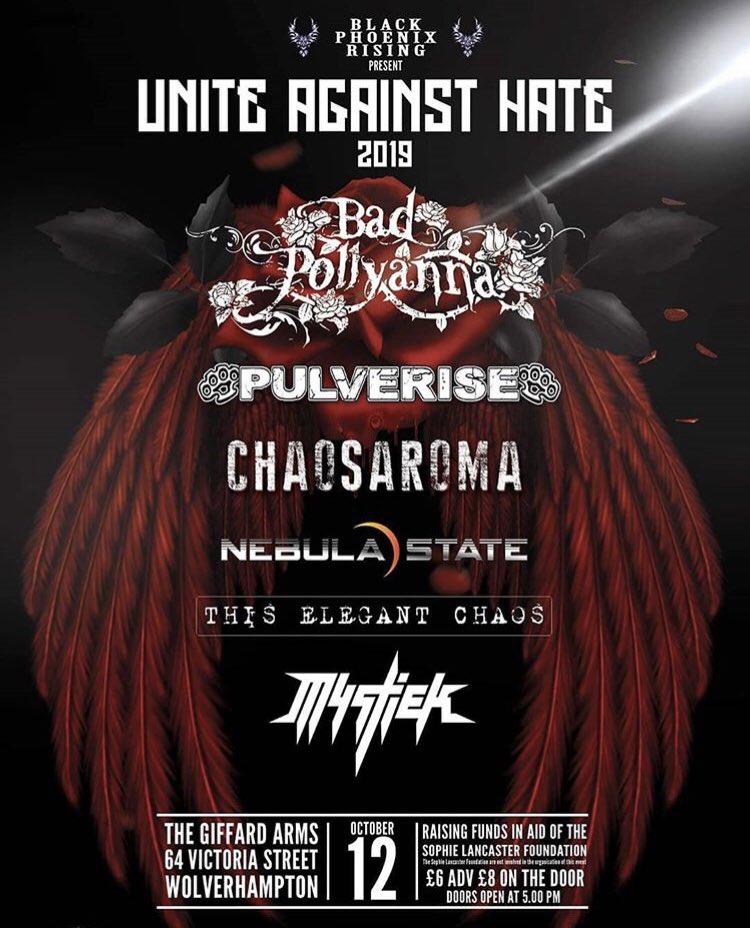 We are playing Unite Against Hate 2019 at The Giffard Arms, Wolverhampton on October 12th. It’s going to be an awesome show in aid of <a href="/sophie_charity/">S.O.P.H.I.E</a> so come down and show your support! #uniteagainsthate #SophieLancaster #NebulaState #LocalMusic #giglife #UnsignedArtist