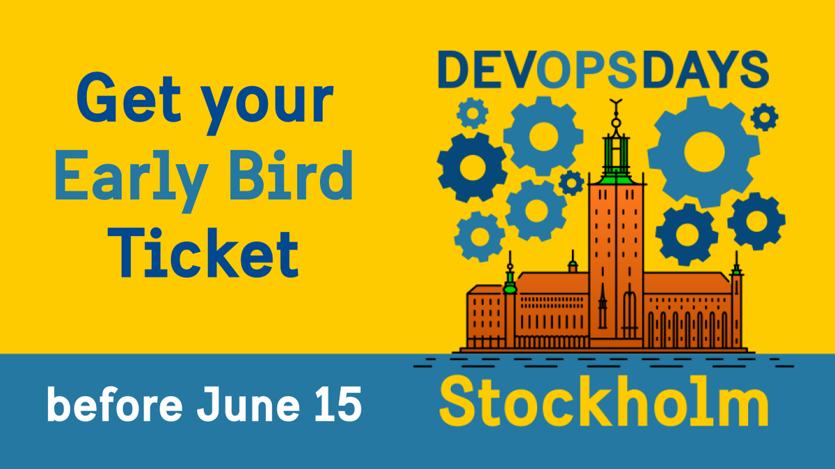 devopsdayssthlm's tweet photo. Early Bird Tickets to #devopsdayssthlm are only available until June 15th. Don’t delay, get your discounted ticket for 2 days of #DevOps knowledge sharing now! #DevOpsDays

>> https://t.co/UhXNe4rPAX << https://t.co/n4WpLSeymD