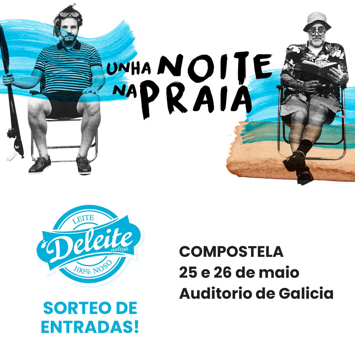 deleitegalego's tweet photo. #Deleite co teatro e coas risas.
Hoxe sorteamos nas nosas redesCATRO entradas dobres para a estrea en Santiago de “Unha noite na Praia”. #Touriñan e #CarlosBlanco, nunha obra escrita e dirixida por #JavierVeiga.

RT para participar.
#Deleite, o leite galego de calidade. https://t.co/nYUkptfDr2