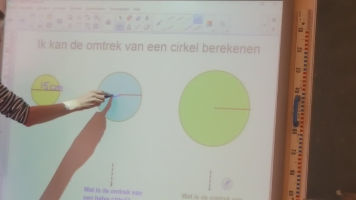 Lesobservaties. Groep 8 leert de omtrek van een cirkel berekenen