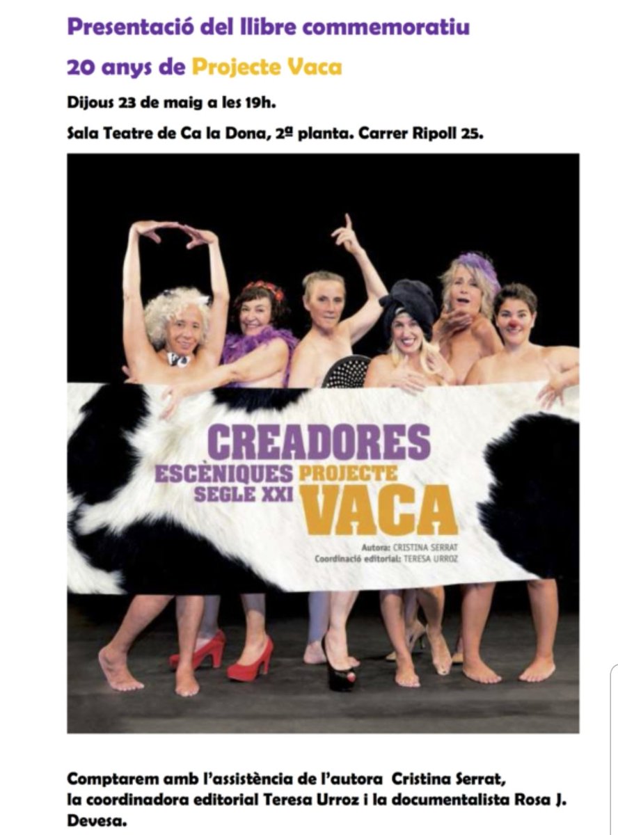 CDoc_caladona's tweet photo. #Presentació #llibre #ProjecteVaca
Us esperem avui tarda, a @caladona . Visca @ProjecteVaca!!
+info:
https://t.co/LZ8SxXDyZQ https://t.co/sLpK57rBuR