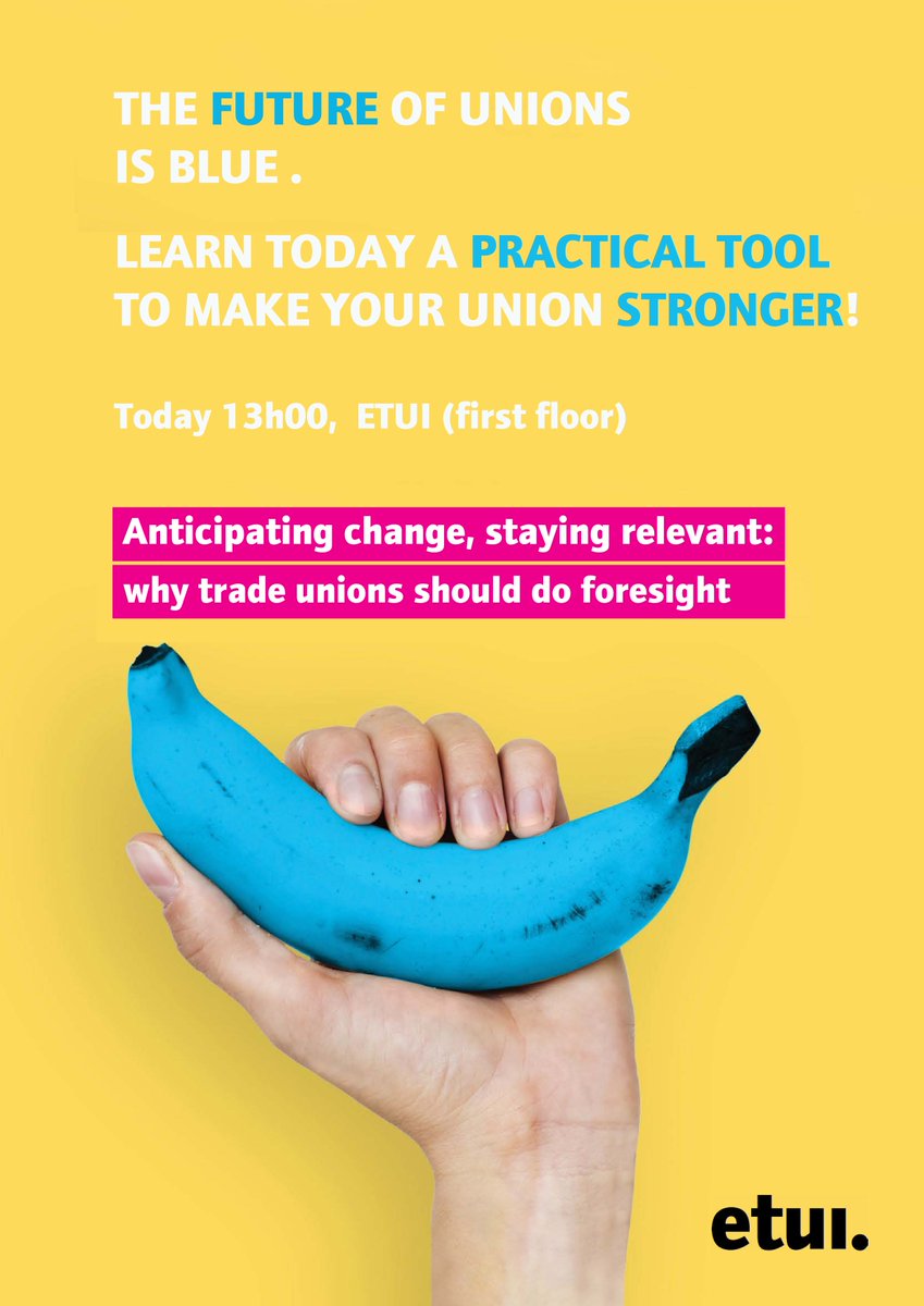 ETUI_org's tweet photo. Trade unions need to think about the future! So, how do we think about the future? WITH #thinkforesight!
Come to the event today at 13h00 1st floor #etuc19 and find out more!
with @APonceETUI @BrunoDemaitre @ThiebautWeber @LudovicVoet
https://t.co/6l7Sykbmbr https://t.co/KGX2VtOsNo