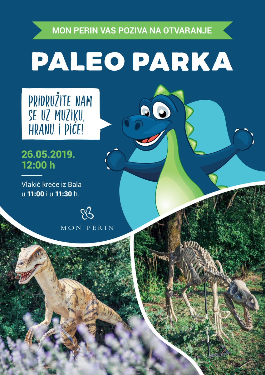 Avtokampi's tweet photo. Nedelja 26.5. - otvoritev tematskega #PaleoPark v kampu #MonPerin v Balah. otroci bodo izvedeli vse o dinozavrih in ob tem uživali v bazenih  - https://t.co/4a6eKa8Esf
@CampingMonPerin @VisitIstra https://t.co/yfOQGP9I8J