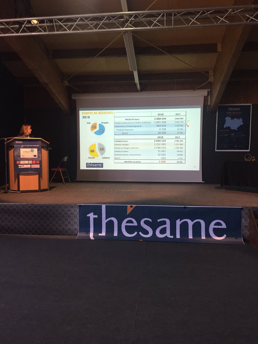 BigetChloe's tweet photo. Au tour de Corinne Pouillart-Bellotini, Responsable administrative, de nous présenter le bilan social de 2018, un peu de statutaire dans ce riche programme ! #thesamicimes19 https://t.co/duOCXd7G7I
