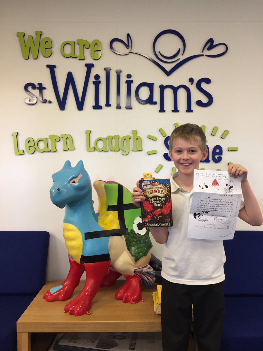 sarahshirras's tweet photo. @WeAreStWilliams @CressidaCowell When your favourite author writes you a letter #rightchuffed Thank you, Cressida! https://t.co/WnFtpEEDJi