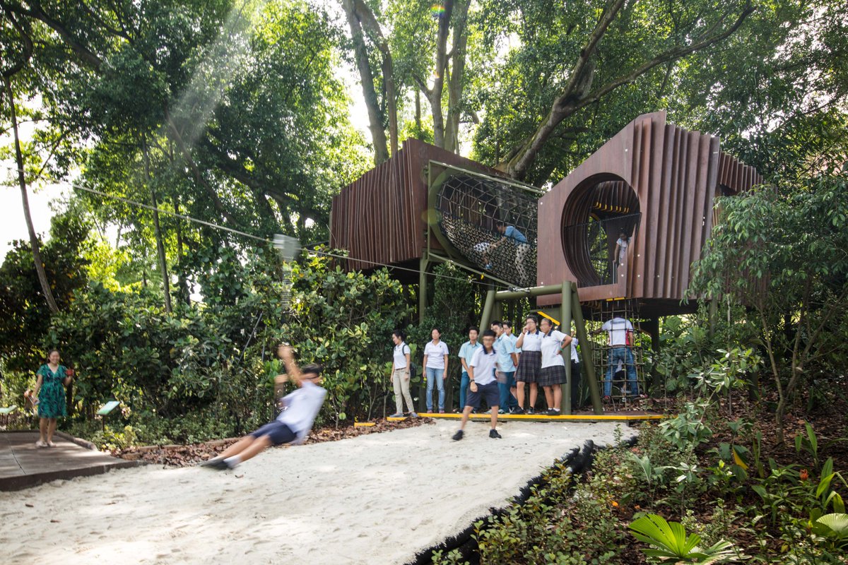 worldarchfest's tweet photo. Design helps societies to flow. Encouraging kinaesthetic learning through the flow of play, the Jacob Ballas Garden by Zarch Collaboratives creates space for children to interact with nature. It was shortlisted in the #WAF18 Civic and Community category. #WAF19 https://t.co/0dS8kJxWxz