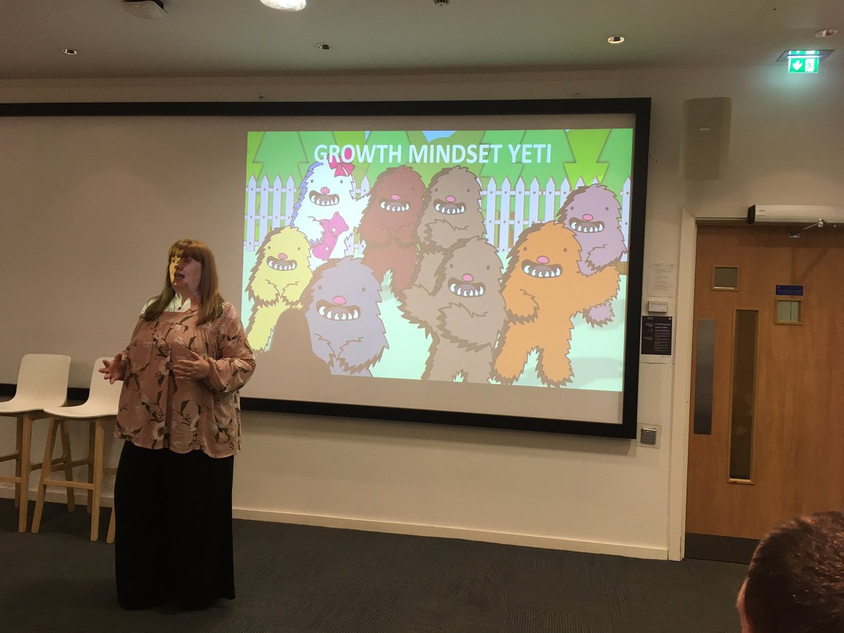 Can’t do it yet? No problem! Helping children reach their full educational potential, Carol introduces the audience <a href="/ElevatorUK/">Elevator UK</a> Founders’ Showcase to her Growth Mindset Yetis.
