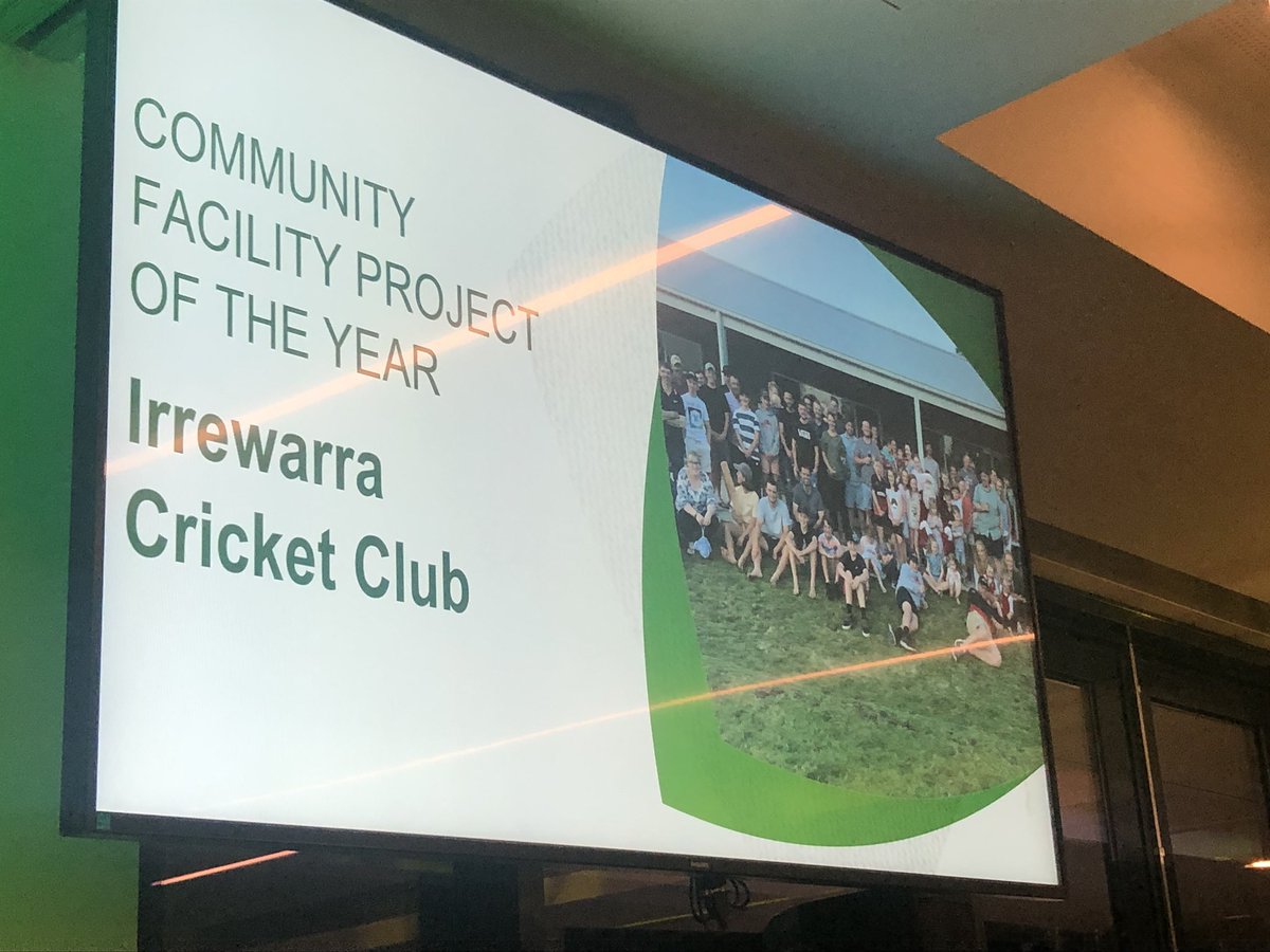 Congratulations to Jarrod Hay and all at <a href="/IrrewarraCC/">Irrewarra CC</a> for winning the <a href="/CricketAus/">Cricket Australia</a> Community Facility Project of the Year award. A great club and brilliant facility project. Well done to all at the club and council. #asportforall