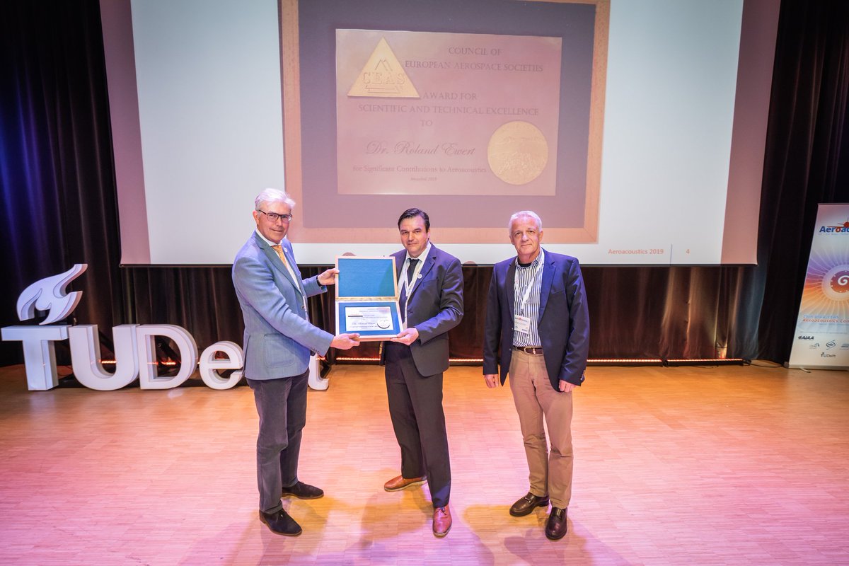 CEAS Air & Space (@ceasairspace) on Twitter photo Prestigeous <a href="/CEASAirSpace/">CEAS Air & Space</a> Aeroacoustics Award has been handed-out to Roland Ewert of <a href="/DLR_en/">DLR - English</a> at #Aeroacoustics2019 Prestigeous <a href="/CEASAirSpace/">CEAS Air & Space</a> Aeroacoustics Award has been handed-out to Roland Ewert of <a href="/DLR_en/">DLR - English</a> at #Aeroacoustics2019