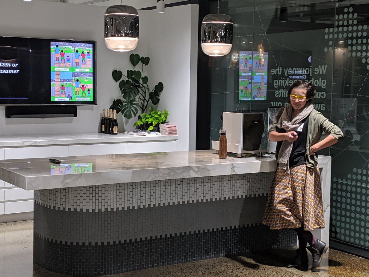 Elene Pereyra, Chair Cohousing Australia talking about social equity in how we design our cities.  Why can't we prioritise greater green space and food security in Melbourne  #livingfuture #lfcollab_melb