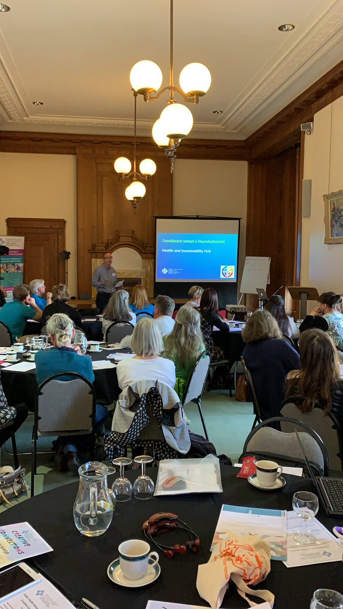 PHNetworkCymru's tweet photo. Public Health Wales Health and sustainability hub #BetheChangeWales #PHWWFG presenting on their role within the organisation #creativeconnections2019 https://t.co/qfIwIGbFf1