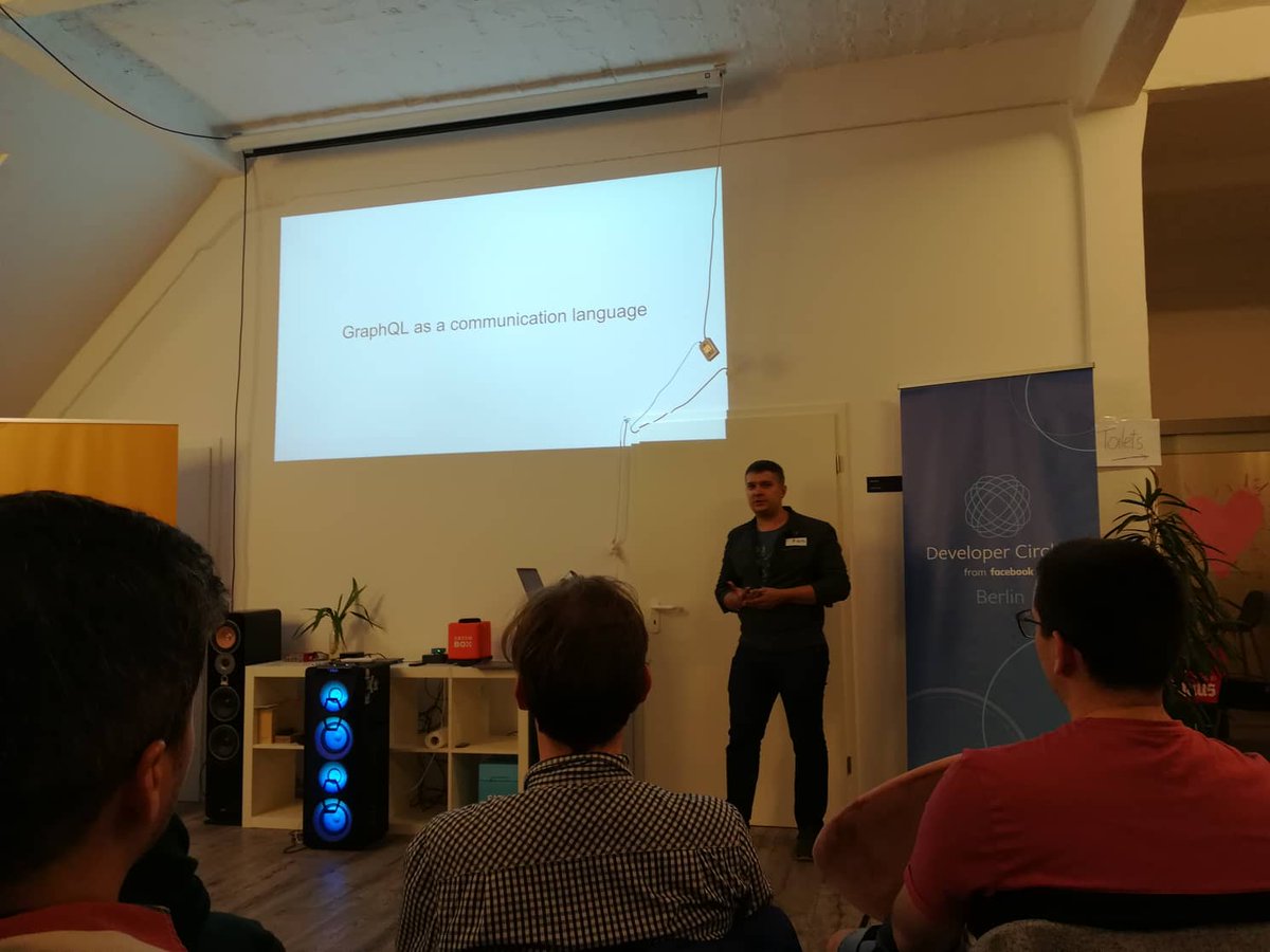 dclg_en's tweet photo. Gave a talk yesterday in #FacebookDeveloperCircle #Berlin meetup about How #GraphQL influences your product development on all levels. Thanks, #FacebookDeveloperCircleBerlin and @honeypotio for this opportunity ๐ค https://t.co/EZxxkoG5HZ