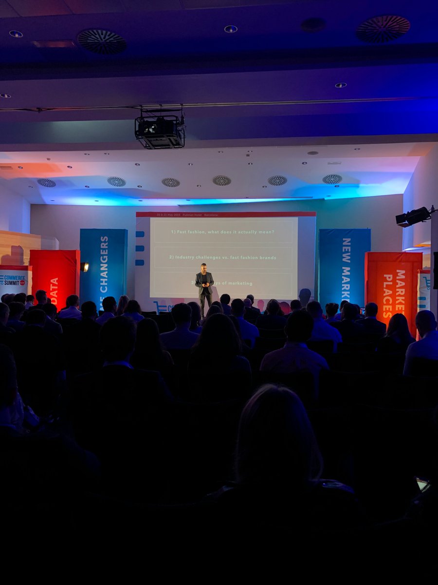 PouyaBoland's tweet photo. DONE! 🇪🇸 Keynote speech in sunny at E-commerce Summit, talking about fast-fashion, the industry challenges vs. disruptive brands &amp; social. #chiquelle #fastfashion https://t.co/D7FlLdSkZF