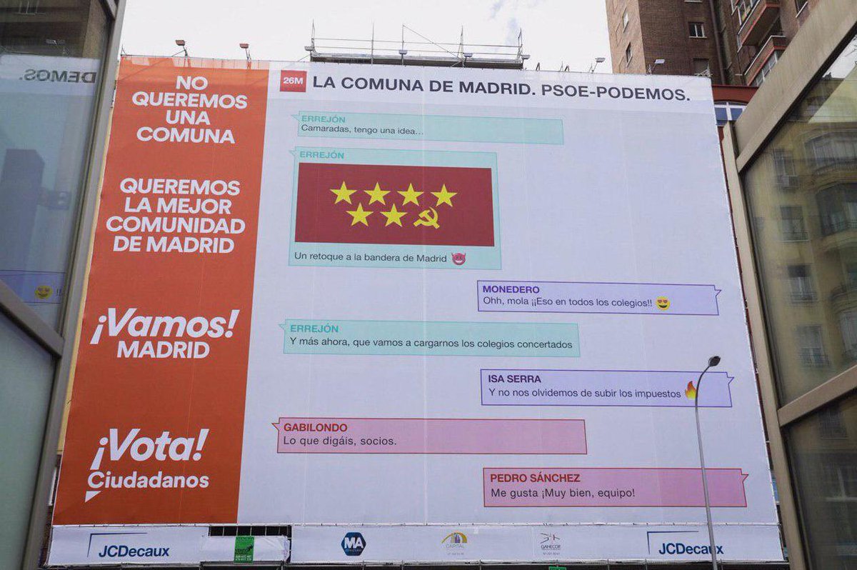 MontDeMont's tweet photo. Un abrazo fraternal a los estrategas de campaña que tratan a los votantes madrileños como si fuéramos idiotas 🤦‍♀️👇 https://t.co/N5ImoG8rVa
