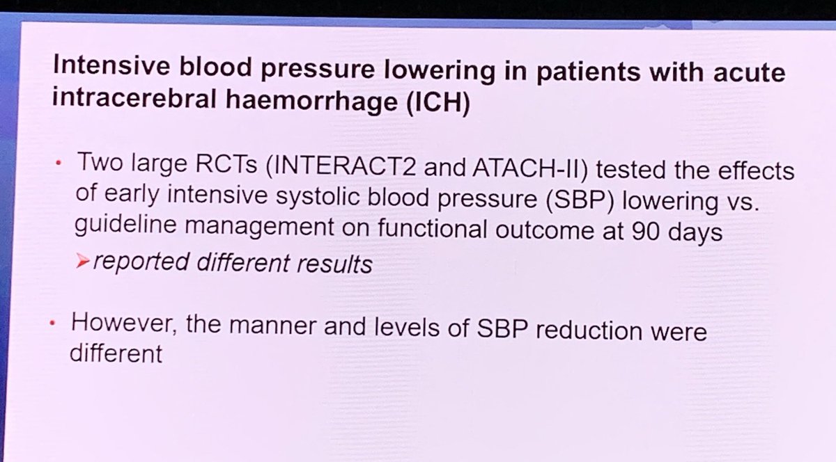 interneurona's tweet photo. Pool análisis #interact2 +#atach2
No baje la presión muy rápidamente en <1hora
Evite la variabilidad!
Podría bajar la PA hasta 120-130
#ESOC2019 

@neuropuc @ebasaezm @neurointensivos @Montecoya @maramd @DrFelipeSuarez @ArenillasJF @neurofox @HanneKChr @georgeinstitute https://t.co/gQctBieBEV