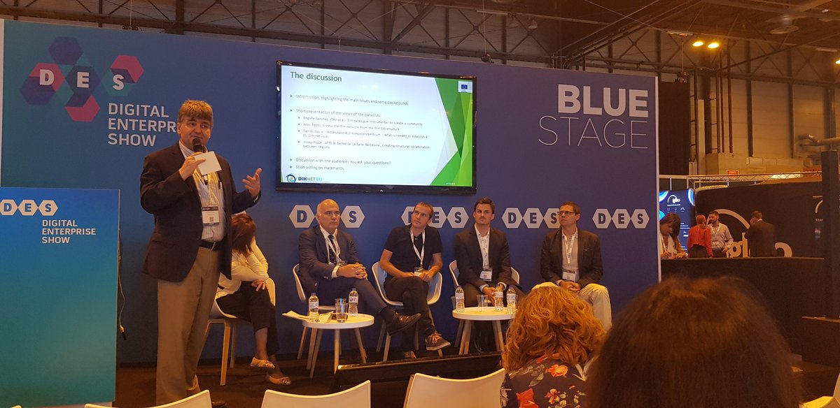 LaSalleTechnova's tweet photo. Starting 2on panel at #DIHSummit #DES2019 with the example of @LaSalleTechnova as Digital Hub @JosepMPique @APTE_es https://t.co/JWV9DWc63I