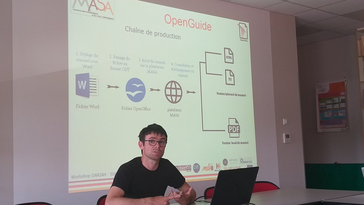nathalie_ltb's tweet photo. Atelier #SSK #ConsortiumMASA à Tours sur les bonnes pratiques en #archéologie et leurs formats de diffusion avec le projet OpenGuide. https://t.co/uRlKsmbVPb