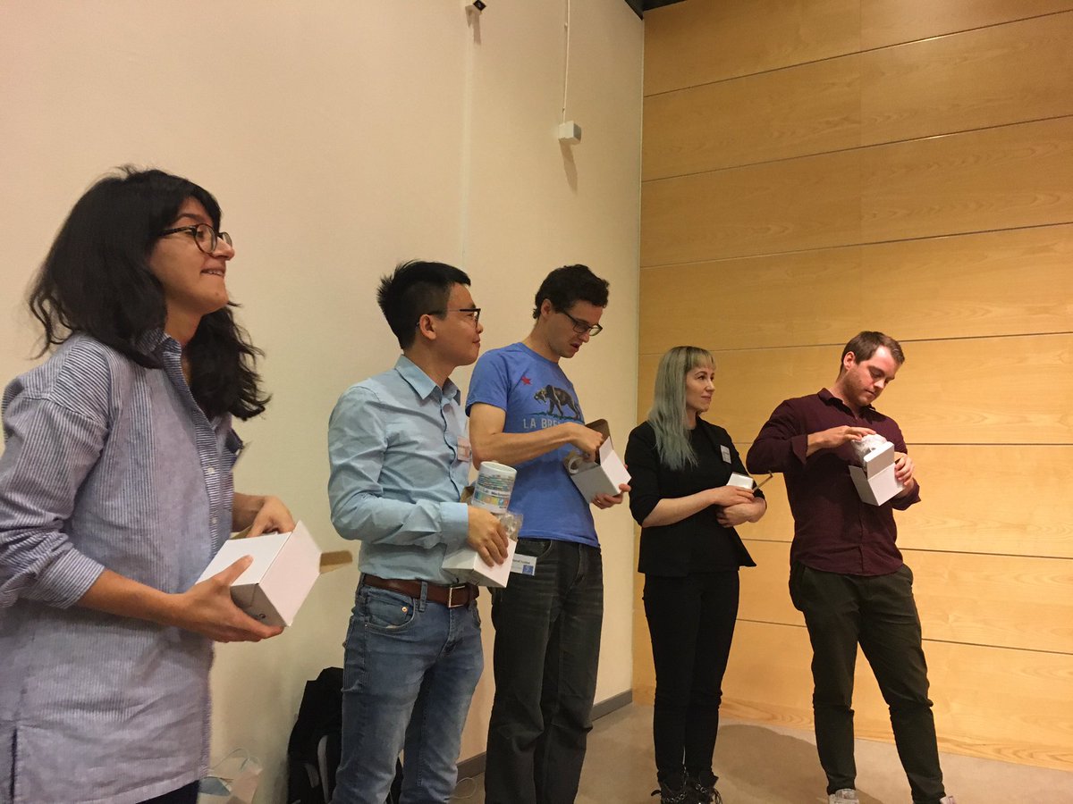 PhdCouncilScil1's tweet photo. The PhD and post-docs from the first session with a small gift for their very great talks! #SciLifeLabMiniSymposium #BlocksOfKnowledge https://t.co/OLui3DGbn2