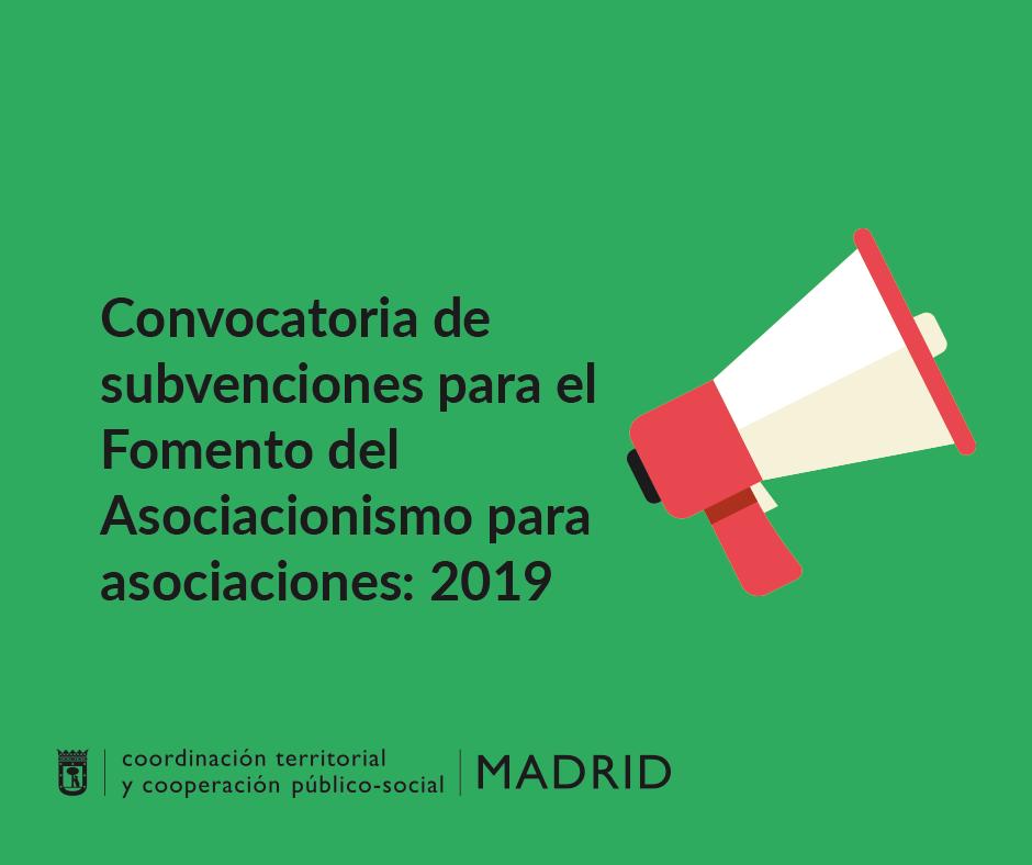 Convocadas ya las subvenciones al Fomento del Asociacionismo en <a href="/jmd_usera/">Distrito de Usera</a>. El plazo es desde el 24 de mayo al 13 de junio. Más información en sede.madrid.es/sites/v/index.…