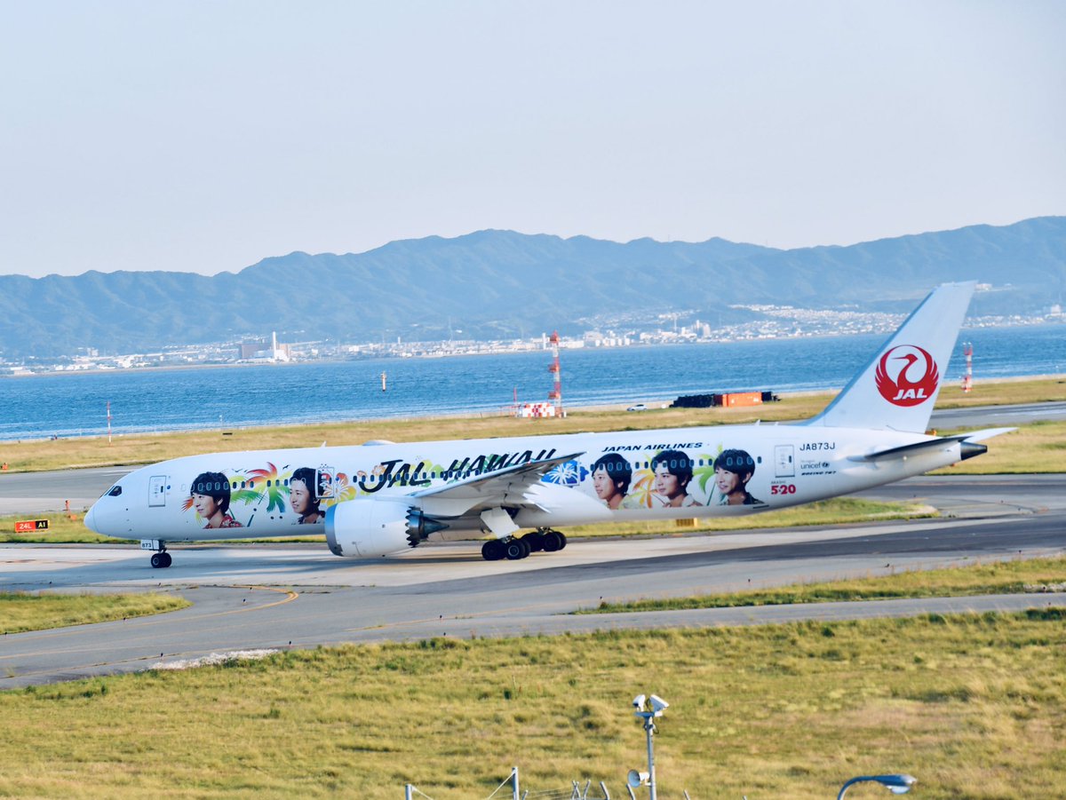関空展望ホールsky View 公式 18時過ぎに Jal の ハワイ就航65周年 を記念した 特別塗装機 Arashi Hawaii Jet がロサンゼルスに向けて離陸しました 夕方にも関わらず たくさんのお客様がご来館下さいました Arashihawaiijet 879 Ja873j