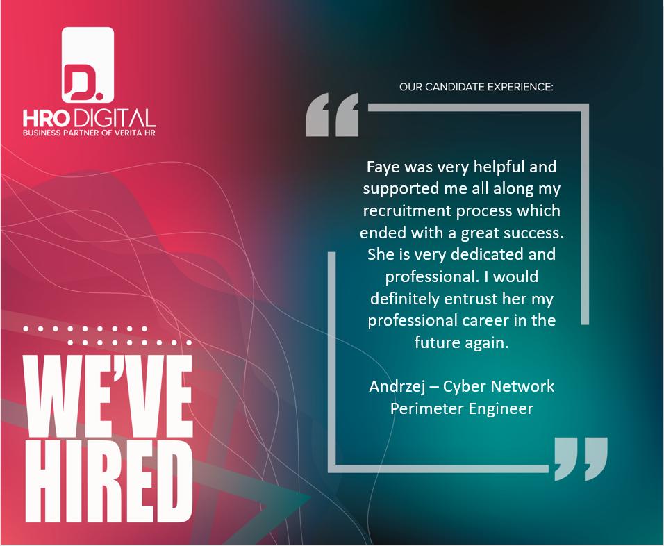 HRO_Digital's tweet photo. Read a testimonial from one of the many satisfied candidates that have used our #careeragency. Speak to us to get ahead!
#Financejob #ITCareer #CyberNetworkPerimeterEngineer https://t.co/J6UFGCm6ia
