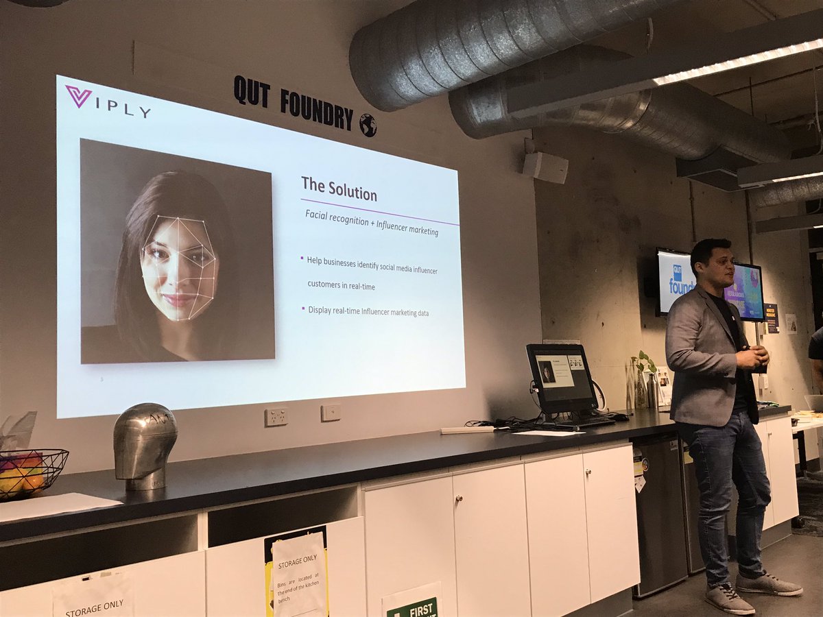 QUTEship's tweet image. #IDEASlaunched pitch at @QUTfoundry by James of #Viply: helping #smes &amp;amp; #retailers to tap into the growing #influencer #marketing trend, &amp;amp; find &amp;amp; evaluate #influencers inc engagement &amp;amp; #brand-fit, in real time. Even #microinfluencers can opt-in. #QSBW2019 #QLDsmallbiz #sme #cafe