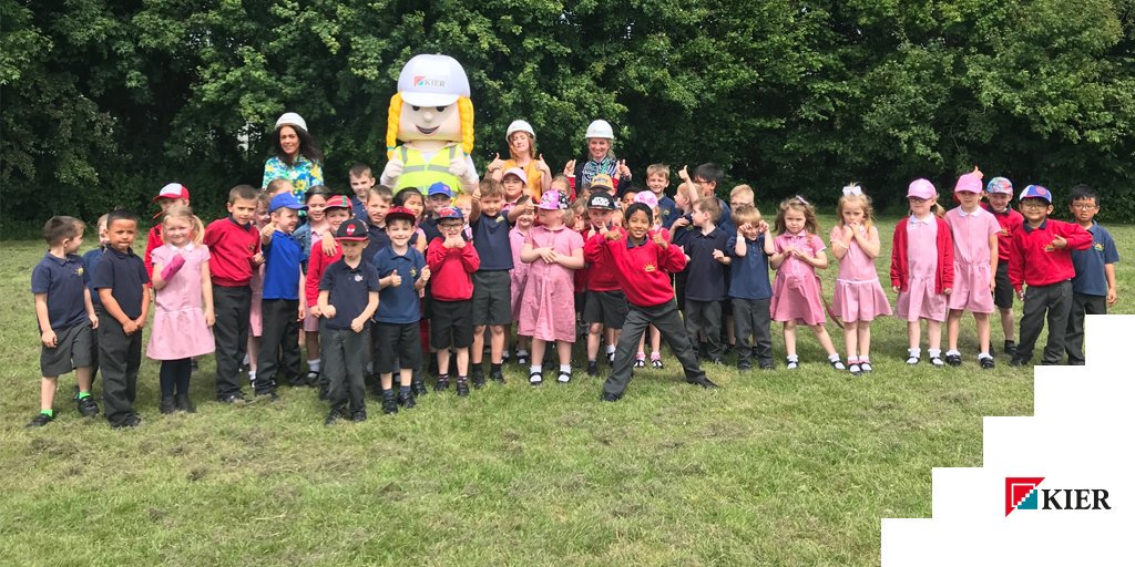 kierconstruct's tweet photo. 👷♀️ Our mascot Kiera had a great time walking with children of @innsworthinfant School as part of #Bootsonforbuildings #Gloucester 👣 https://t.co/epyg1N8y0L
