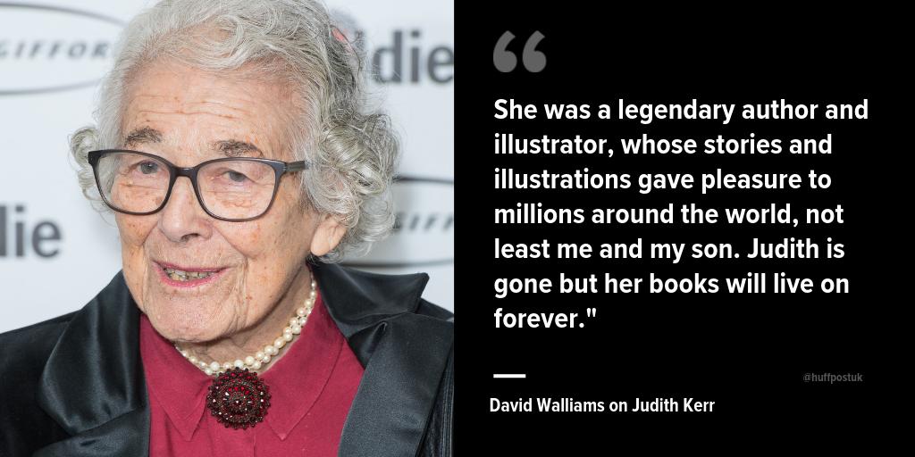 "Judith is gone but her books will live on forever." <a href="/davidwalliams/">David Walliams HQ</a> pays tribute to Judith Kerr huffp.st/YpoorQk