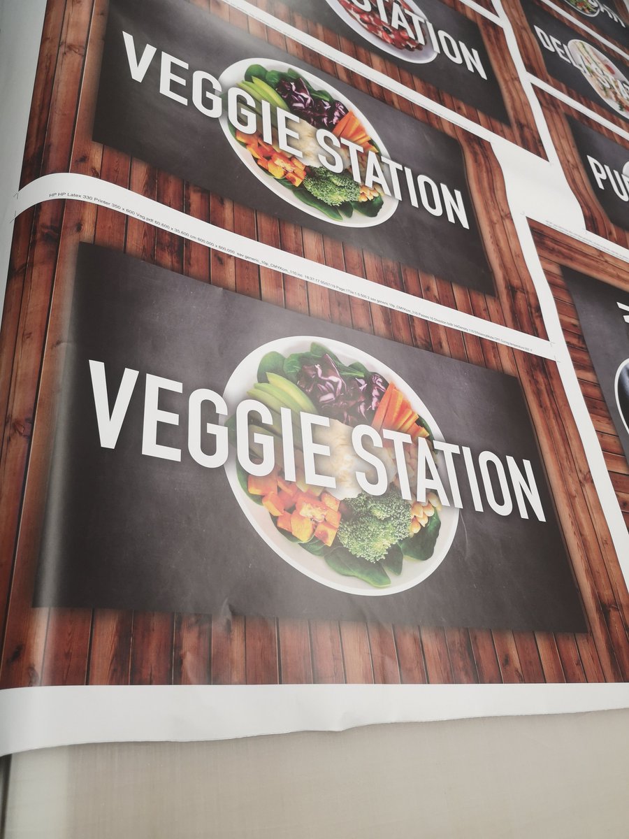 GraphicsHosch's tweet image. Starting printing .. ready to install in half term .. wish our school canteens looked like this @OliveDiningLtd #catering #largeformatprint #veggies #health #print