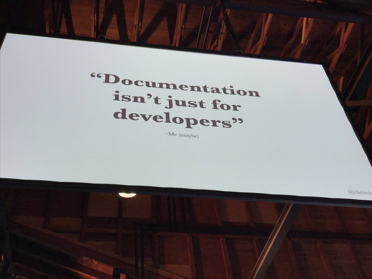 crumpled_jeavon's tweet image. Food for thought from @chrischinch talking about documentation and a great closing message “Documentation isn’t just for developers”  #umbraco #cg19 #umbracodocs